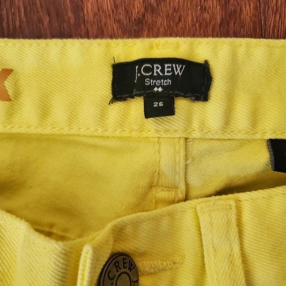 J. Crew Toothpick Ankle Jeans Womens Size 26 Yellow Skinny Stretch Bright - Picture 4 of 6